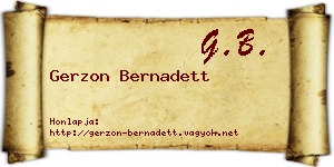 Gerzon Bernadett névjegykártya